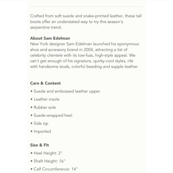 NEW Sam Edelman Hai Mixed Snake Leather Boot - Picture 3 of 9